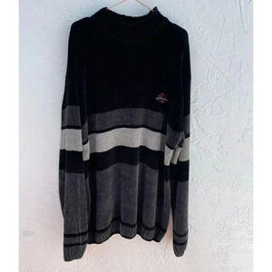 Sean Jhon Mens Stripe Turtleneck Long Sleeve Sweater Black Sz XXXL